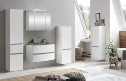 Badkombination Kornel 10 4-teilig mit grauem Waschbecken - weiß