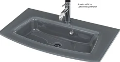 Badkombination Kornel 10 4-teilig mit grauem Waschbecken - graphitgrau