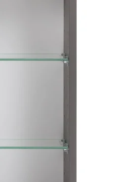 Badkombination Kornel 10 4-teilig mit grauem Waschbecken - Graphitgrau/Eiche