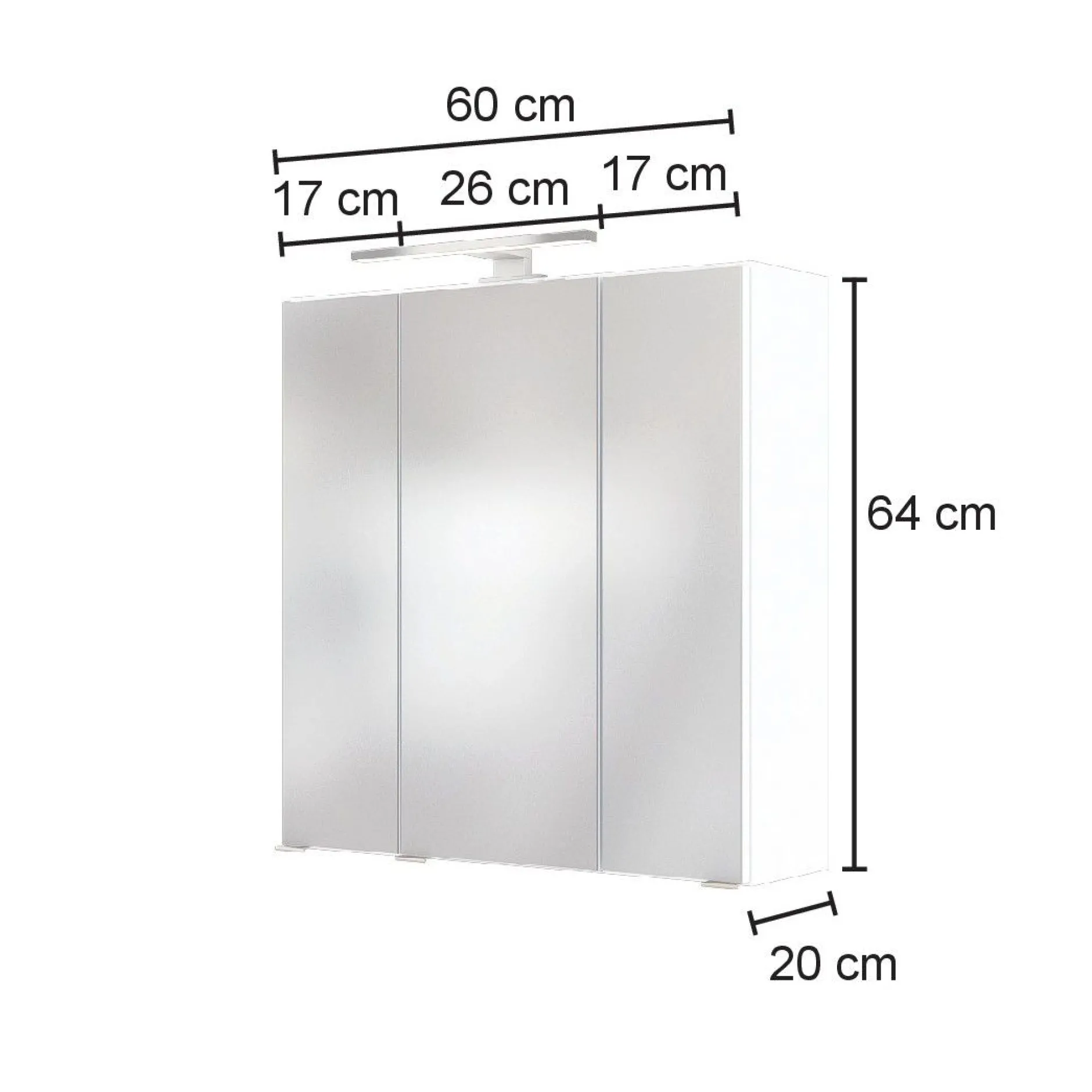 Badkombination Lotuk 1 Waschtisch und Spiegelschrank 60cm - grau