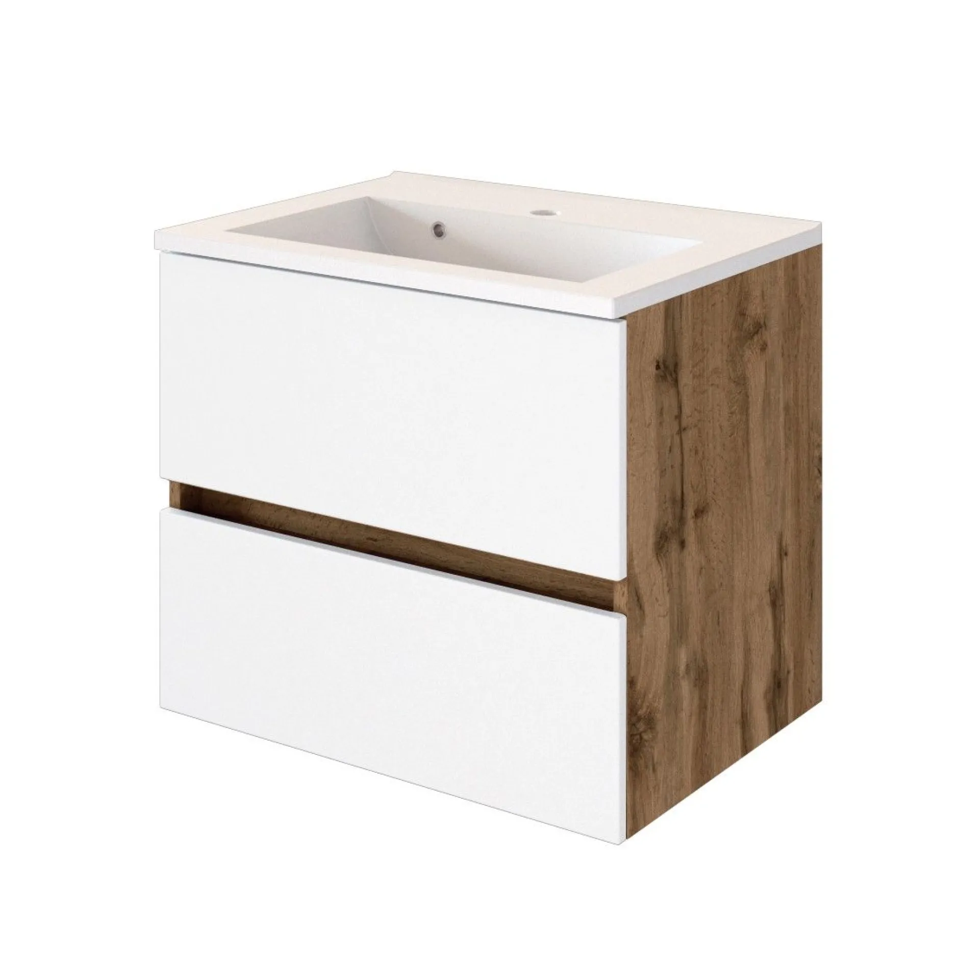 Badkombination Luna 2-teilig 60cm - Eiche/Weiß