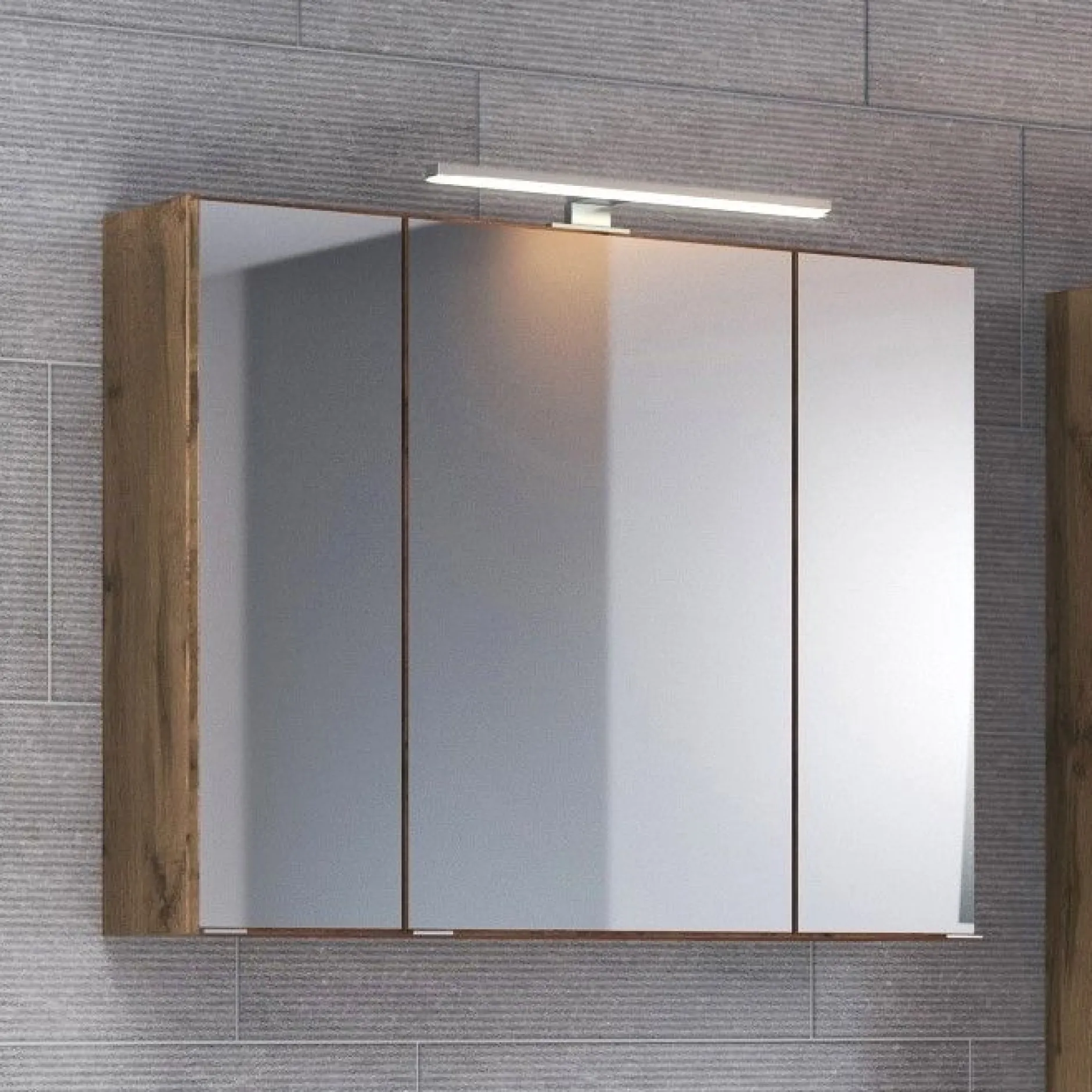 Badkombination Luna 2-teilig 80cm - Eiche/Weiß