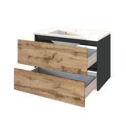 Badkombination Luna 2-teilig 80cm - graphit/quecksilber