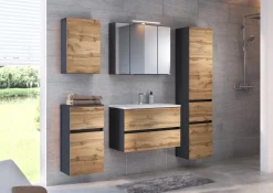 Badkombination Luna 2-teilig 80cm - graphit/quecksilber
