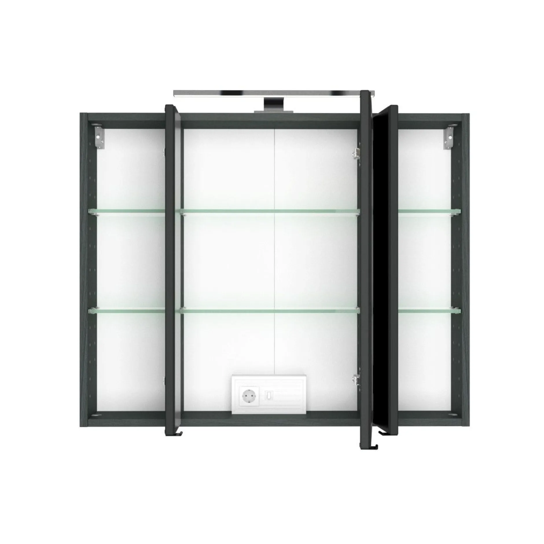 Badkombination Luna 2-teilig 80cm - graphit/quecksilber