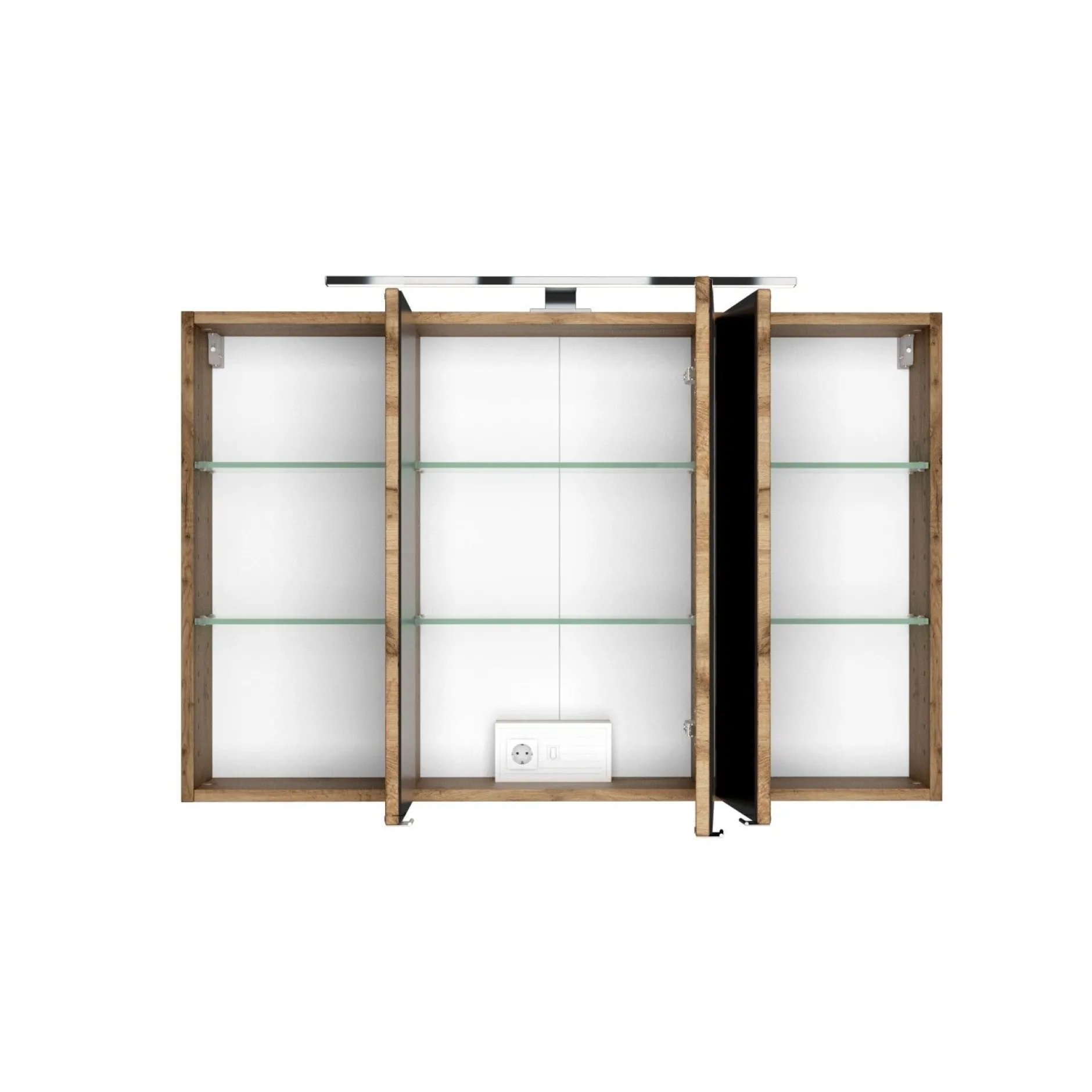 Badkombination Luna 2-teilig 100cm - Eiche/grau