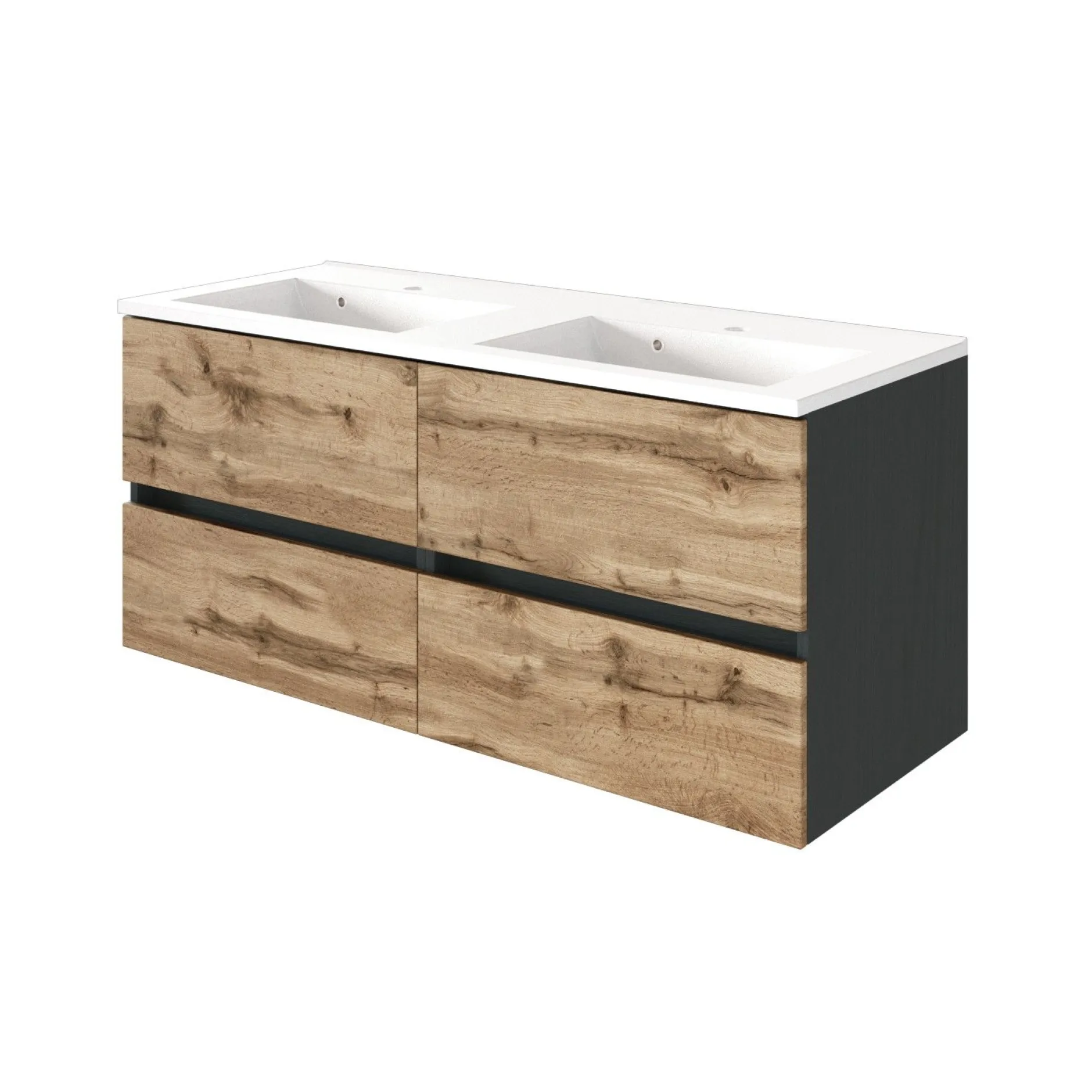 Badkombination Luna 2-teilig 120cm - graphit/quecksilber