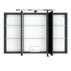 Badkombination Pisca 2 Waschtisch und Spiegelschrank - graphit