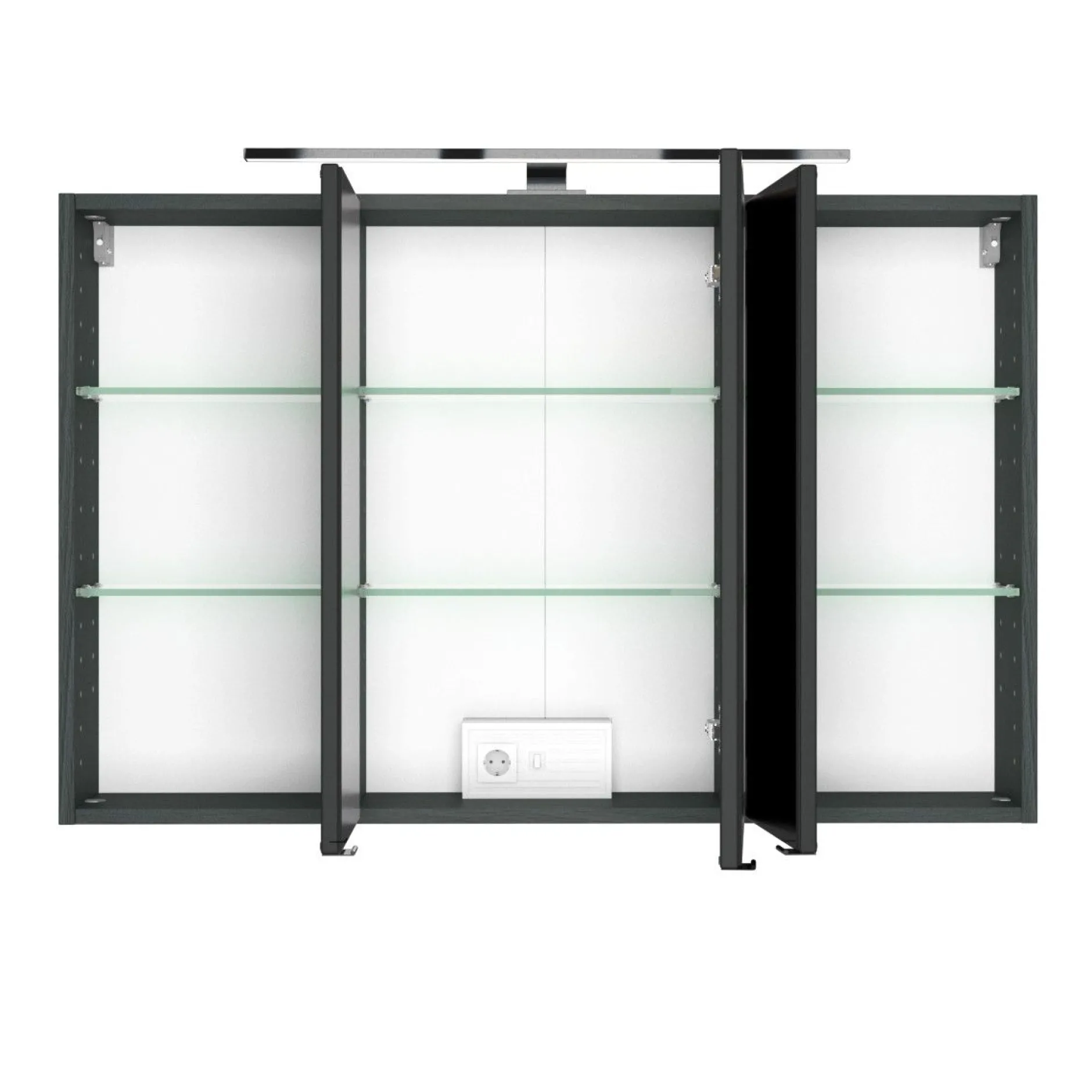 Badkombination Pisca 2 Waschtisch und Spiegelschrank - graphit