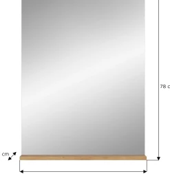 Badspiegel Scout Xonox - Salbeigrün mit Artisan Eiche - 60x79x18 cm