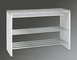 Bank Tillio 81cm, 2 Ablagen - Chrom/Beton Dekor