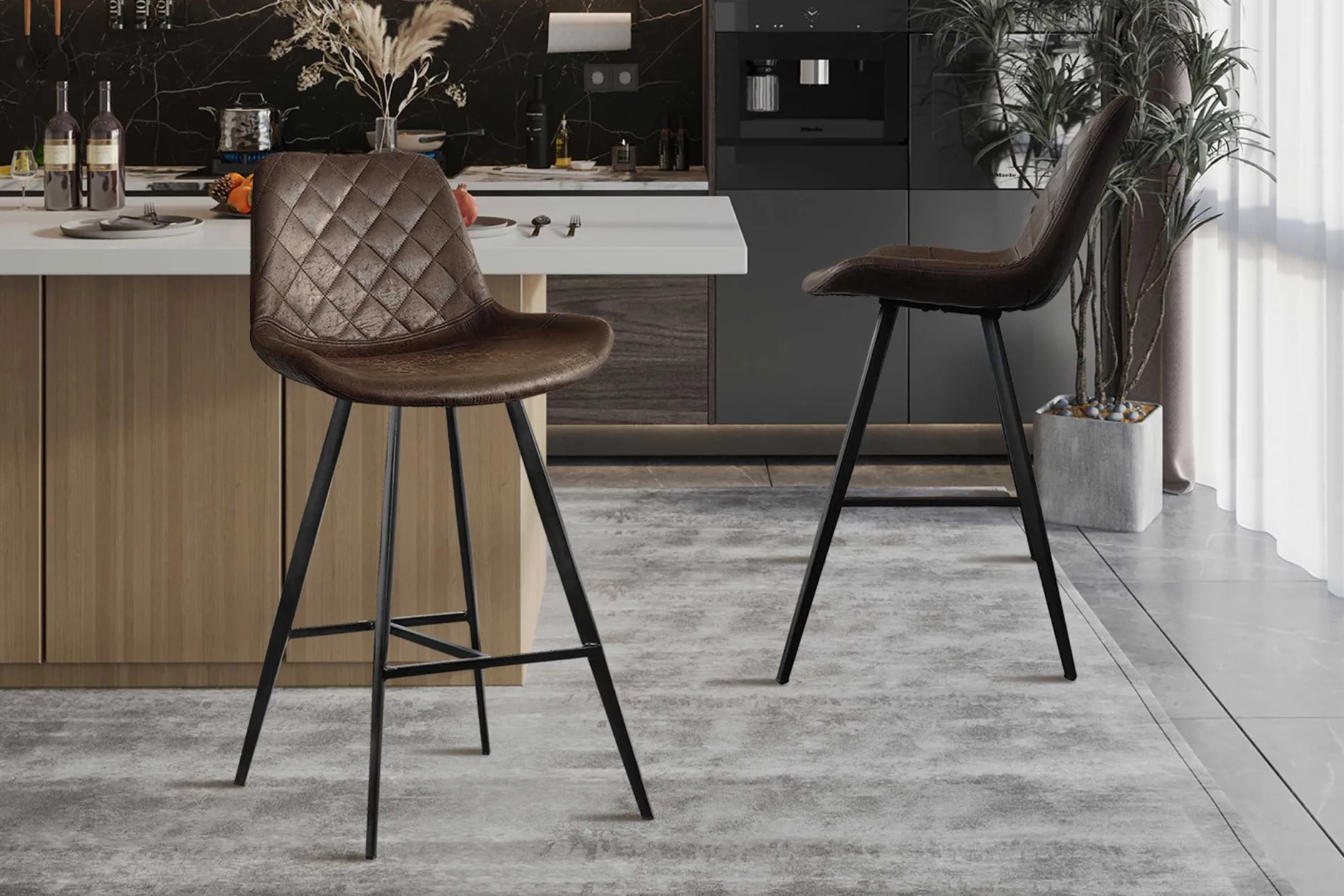 Barhocker Alizette 103 cm-dunkelbraun