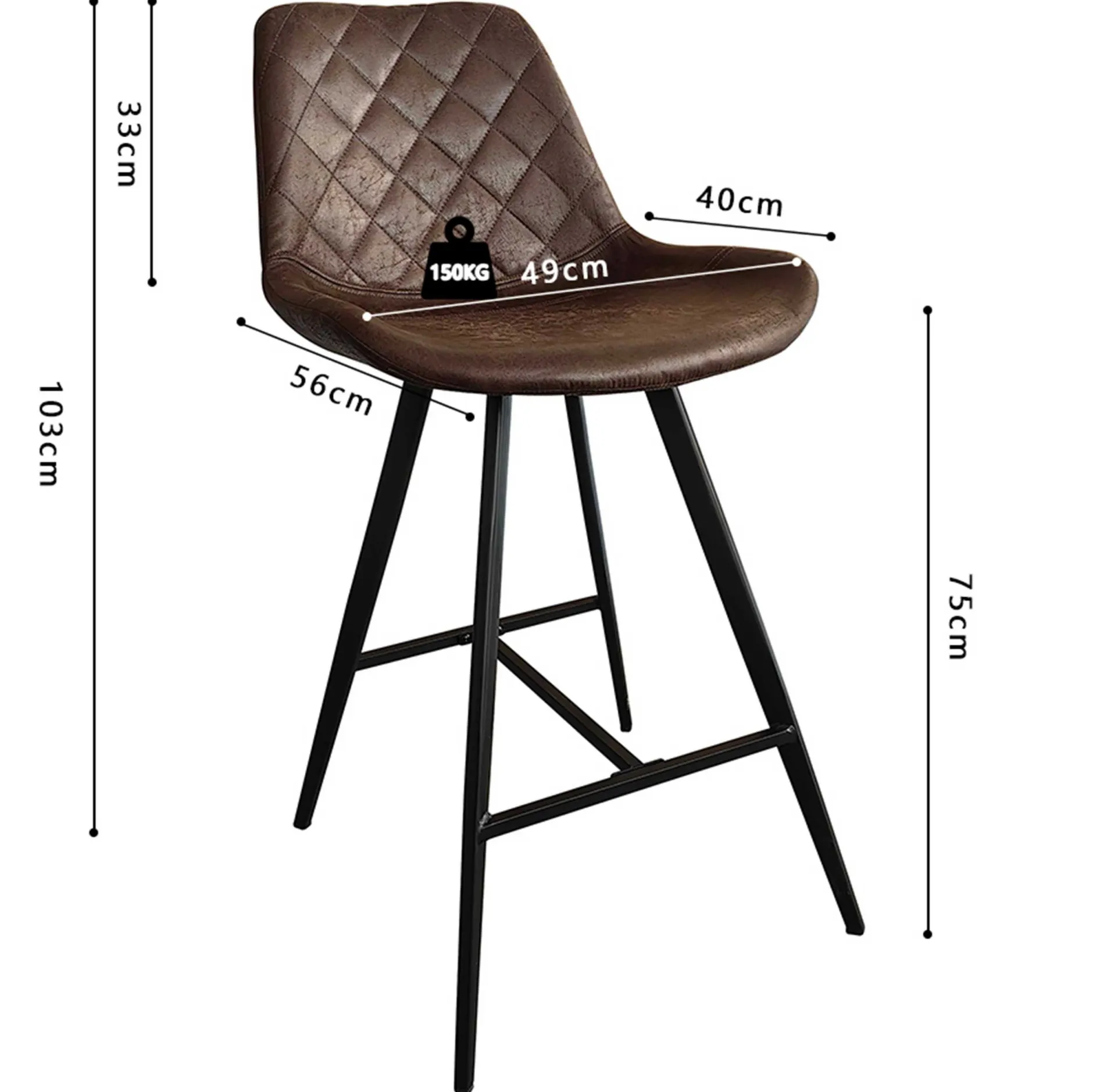 Barhocker Alizette 103 cm-dunkelbraun