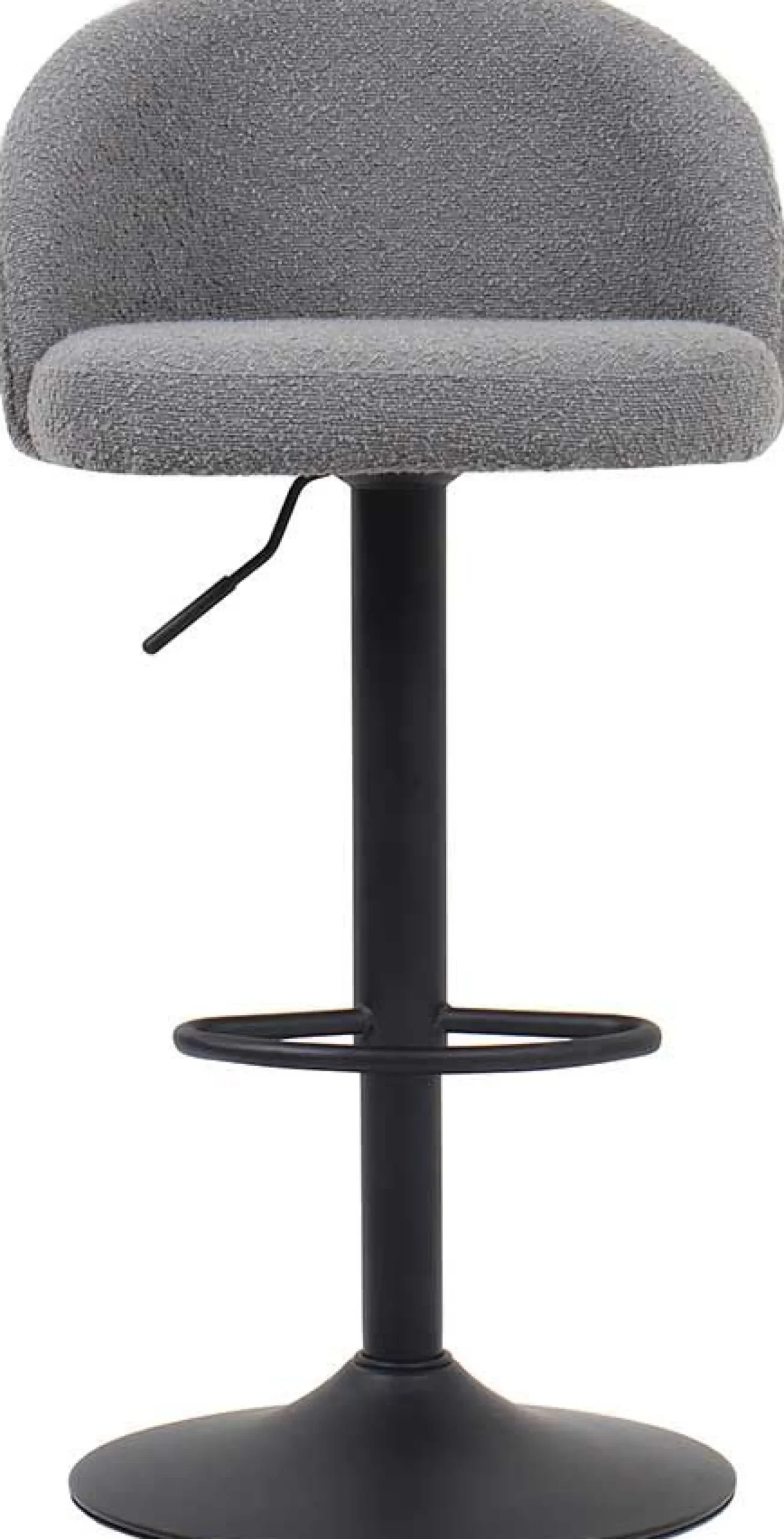 Barhocker Arda Bouclé Hellgrau | Metallbeine, Polsterung Bouclé