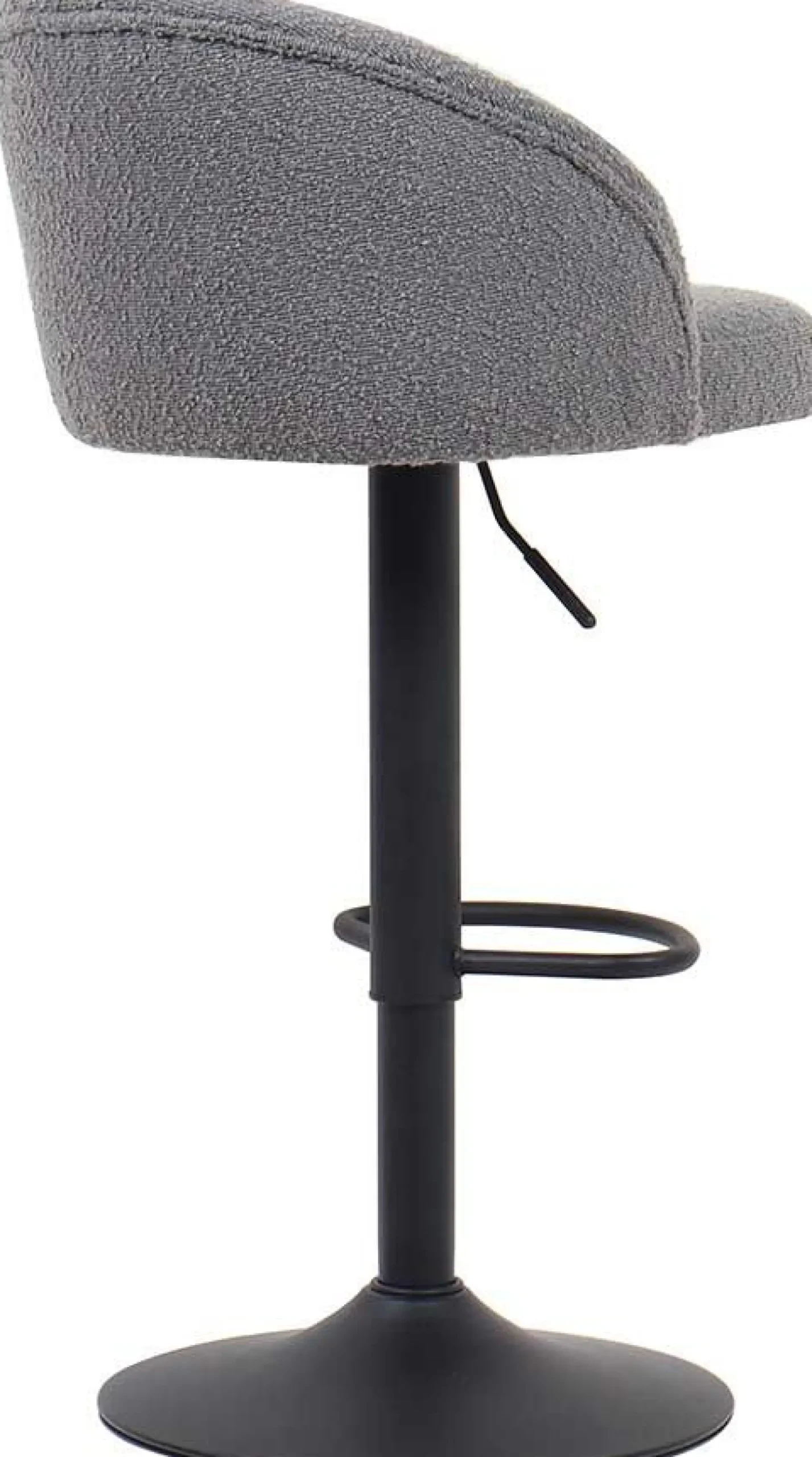Barhocker Arda Bouclé Hellgrau | Metallbeine, Polsterung Bouclé