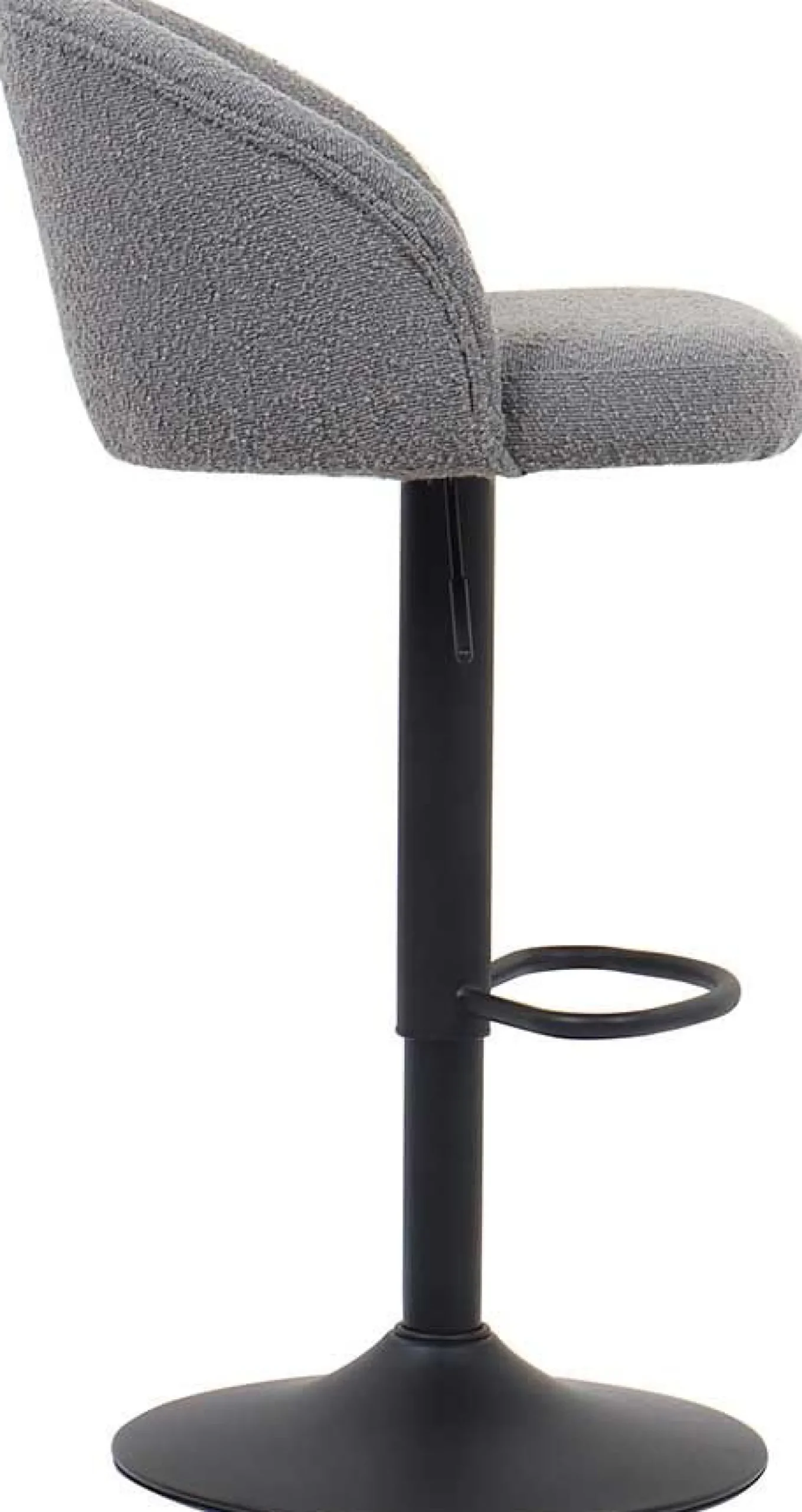 Barhocker Arda Bouclé Hellgrau | Metallbeine, Polsterung Bouclé