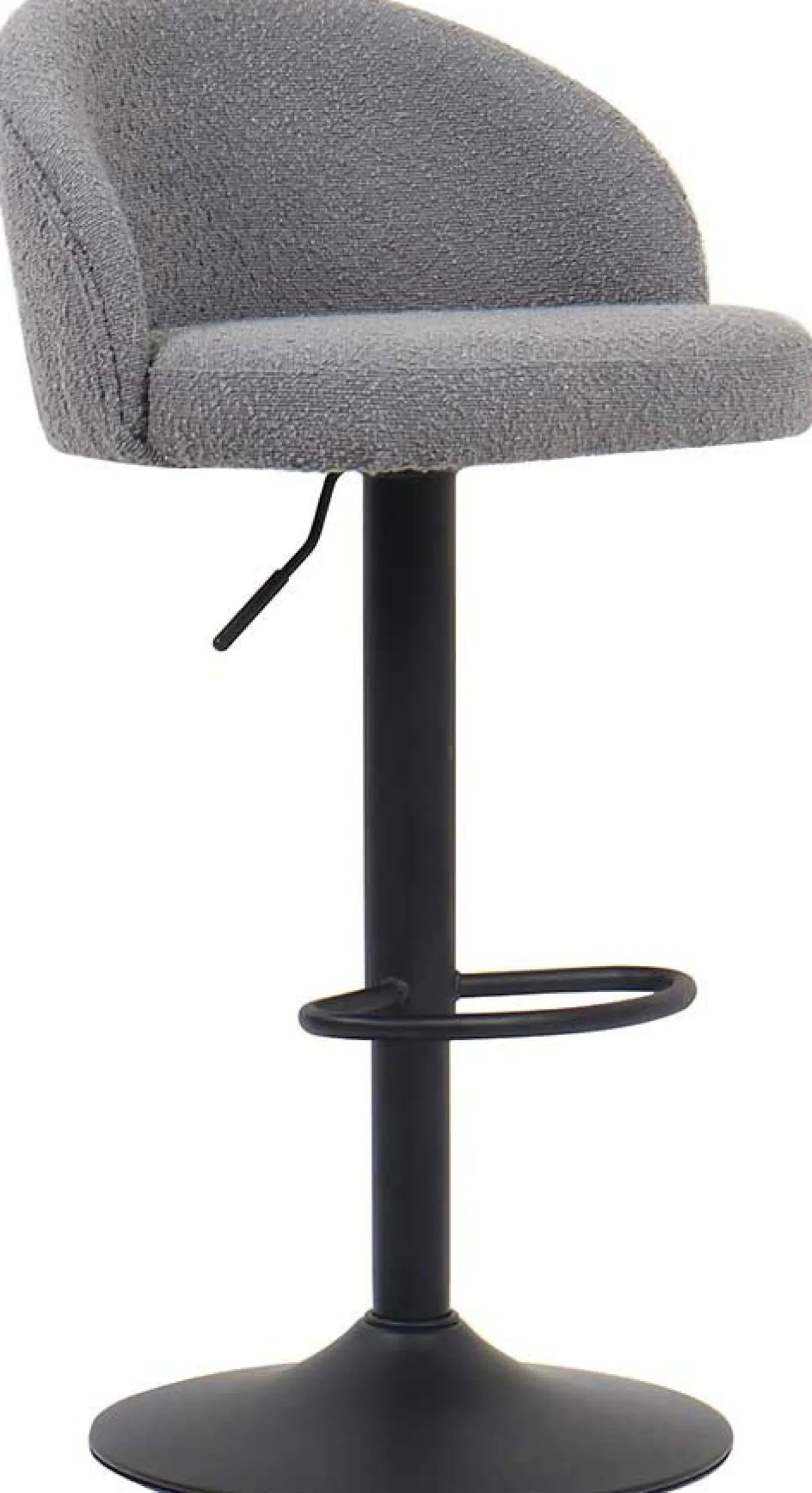 Barhocker Arda Bouclé Hellgrau | Metallbeine, Polsterung Bouclé