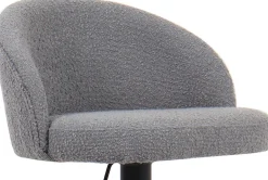 Barhocker Arda Bouclé Hellgrau | Metallbeine, Polsterung Bouclé