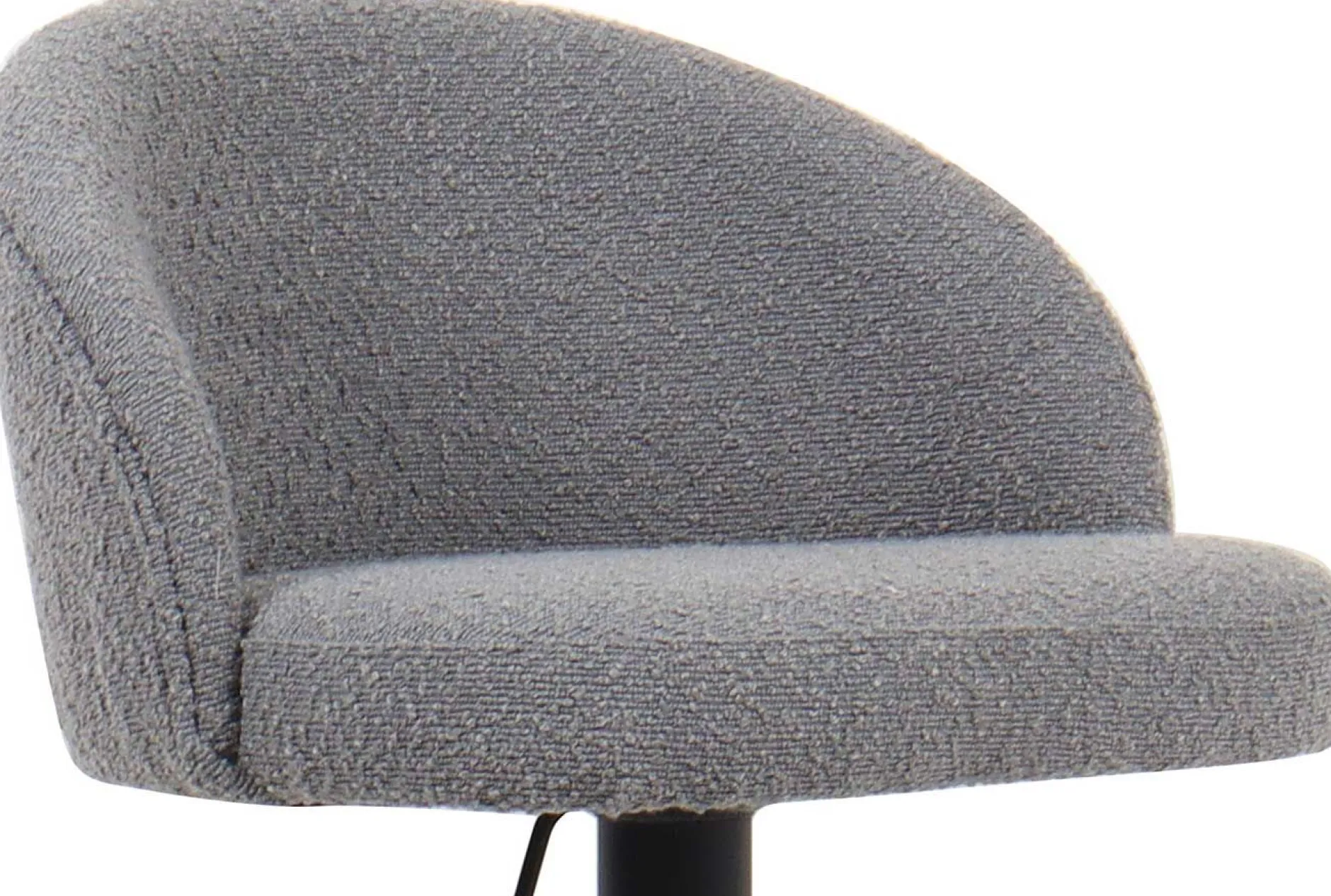 Barhocker Arda Bouclé Hellgrau | Metallbeine, Polsterung Bouclé