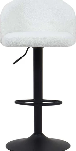 Barhocker Arda Bouclé Weiß | Metallbeine | H-H 86/107 x B-L 49 x T-P 46 cm