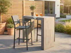 Barhocker Arianne gescova - Aluminium anthrazit & Textil silbergrau