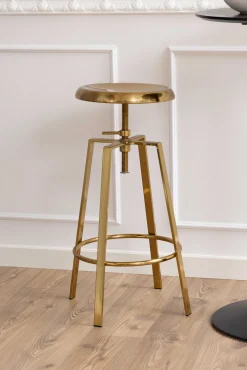 Barhocker Goose gebürsteter Stahl - gold