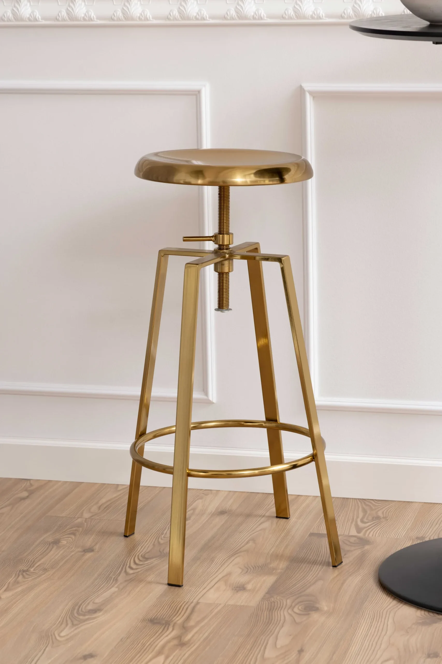 Barhocker Goose gebürsteter Stahl - gold