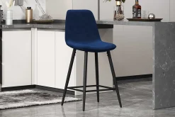 Barhocker Jani dunkelblau Velours