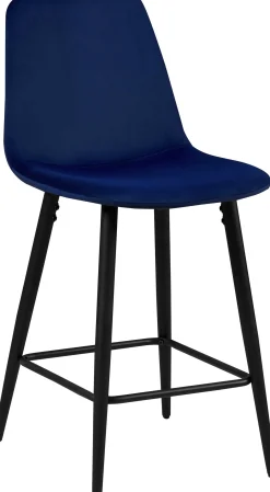 Barhocker Jani dunkelblau Velours