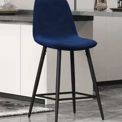 Barhocker Jani dunkelblau Velours