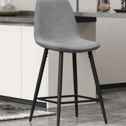 Barhocker Jani - graues Velours