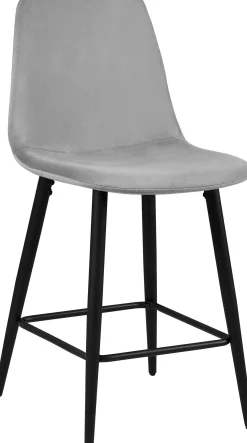 Barhocker Jani - graues Velours