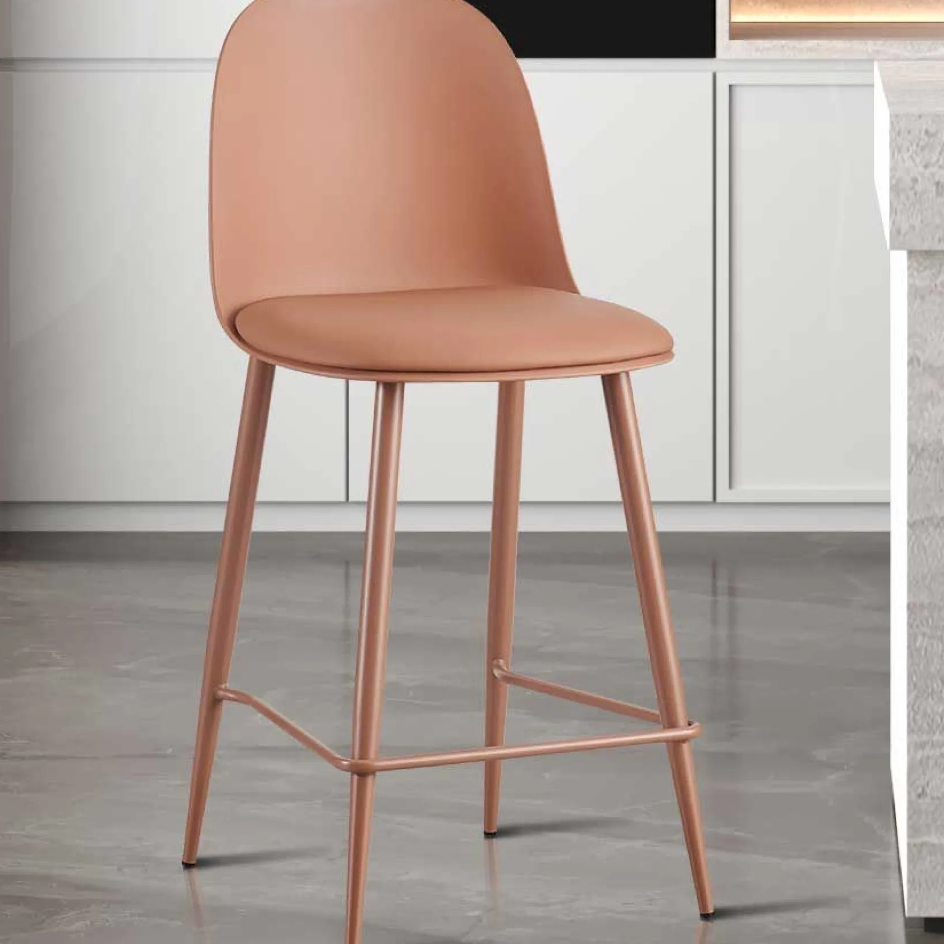 Barhocker Jasmin - 44x51x100cm - mit Kissen - terracotta