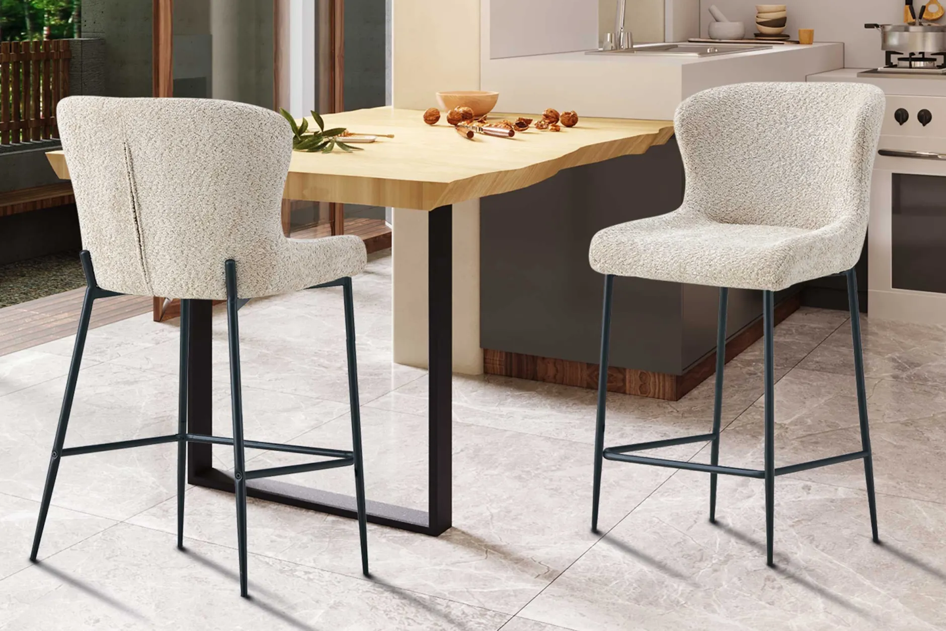Barhocker Lisa | 52 x 56 x 97 cm | Beige