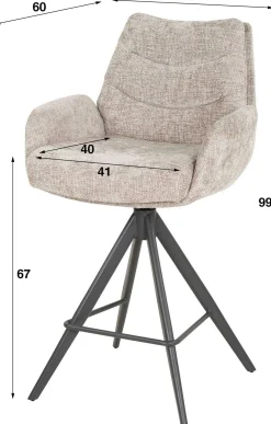 Barhocker Lungo - 56x60x99cm - drehbar - sand