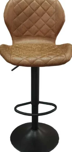 Barhocker Malaga PU Cognac - Vintage Metallbeine | H-H 90-111 x B-L 48 x T-P 52 cm