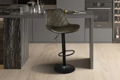 Barhocker mit Karomuster Madeira dunkelbraun