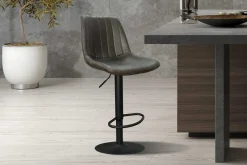 Barhocker mit Streifenmuster Madeira dunkelbraun