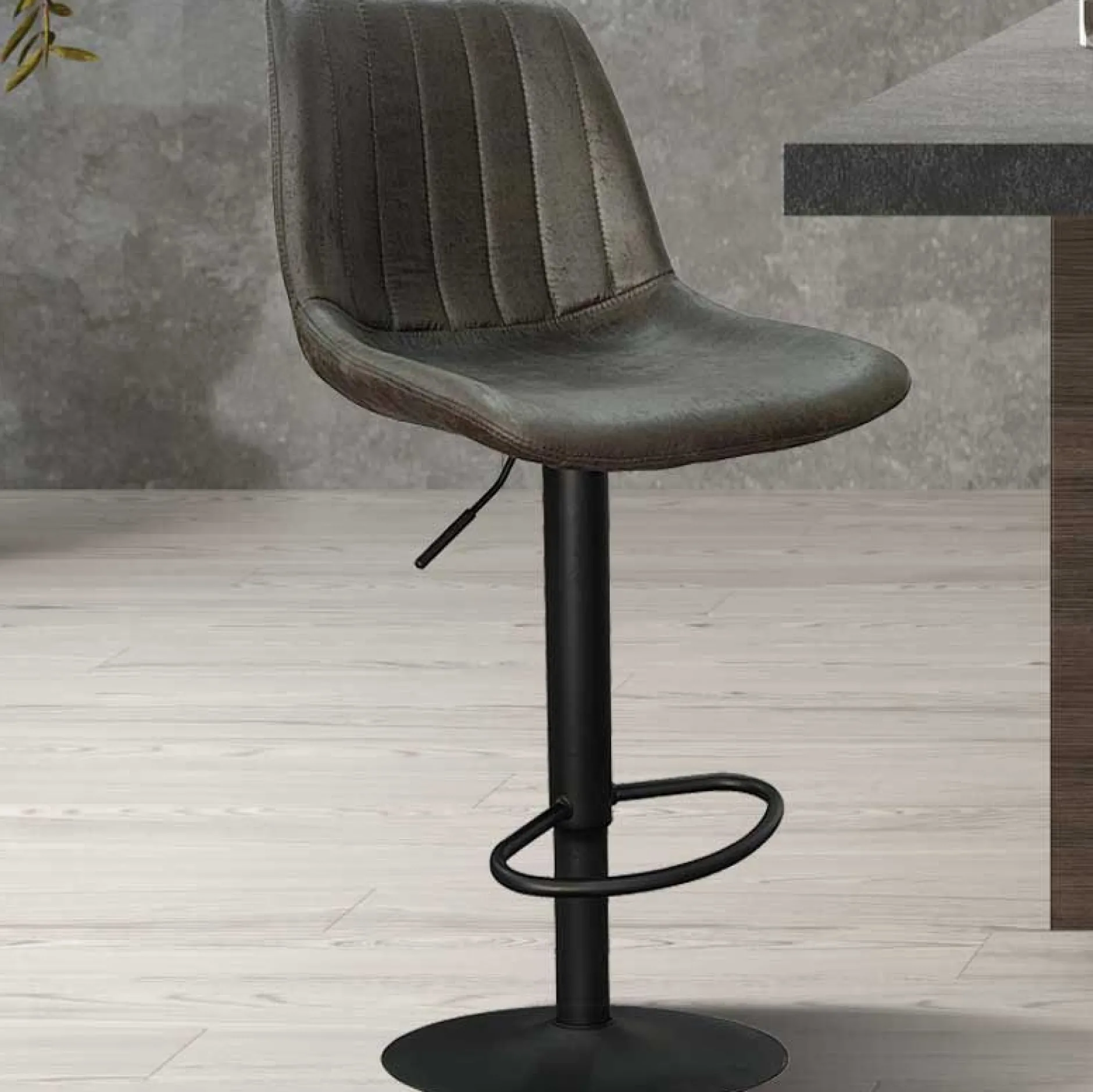 Barhocker mit Streifenmuster Madeira dunkelbraun