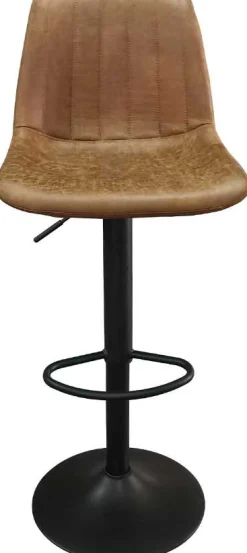 Barhocker mit Streifenmuster Madeira-Cognac