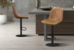 Barhocker mit Streifenmuster Madeira-Cognac