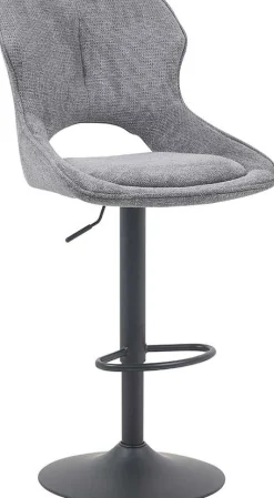 Barhocker Morris - 51x53x100-121cm - verstellbar - dunkelgrauer Stoff