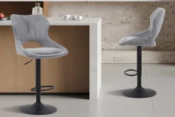 Barhocker Morris - 51x53x100-121cm - verstellbar - dunkelgrauer Stoff