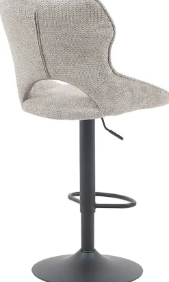 Barhocker Morris - 51x53x100-121cm - verstellbar - hellgrauer Stoff