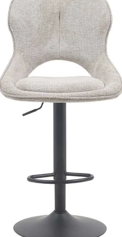 Barhocker Morris - 51x53x100-121cm - verstellbar - hellgrauer Stoff