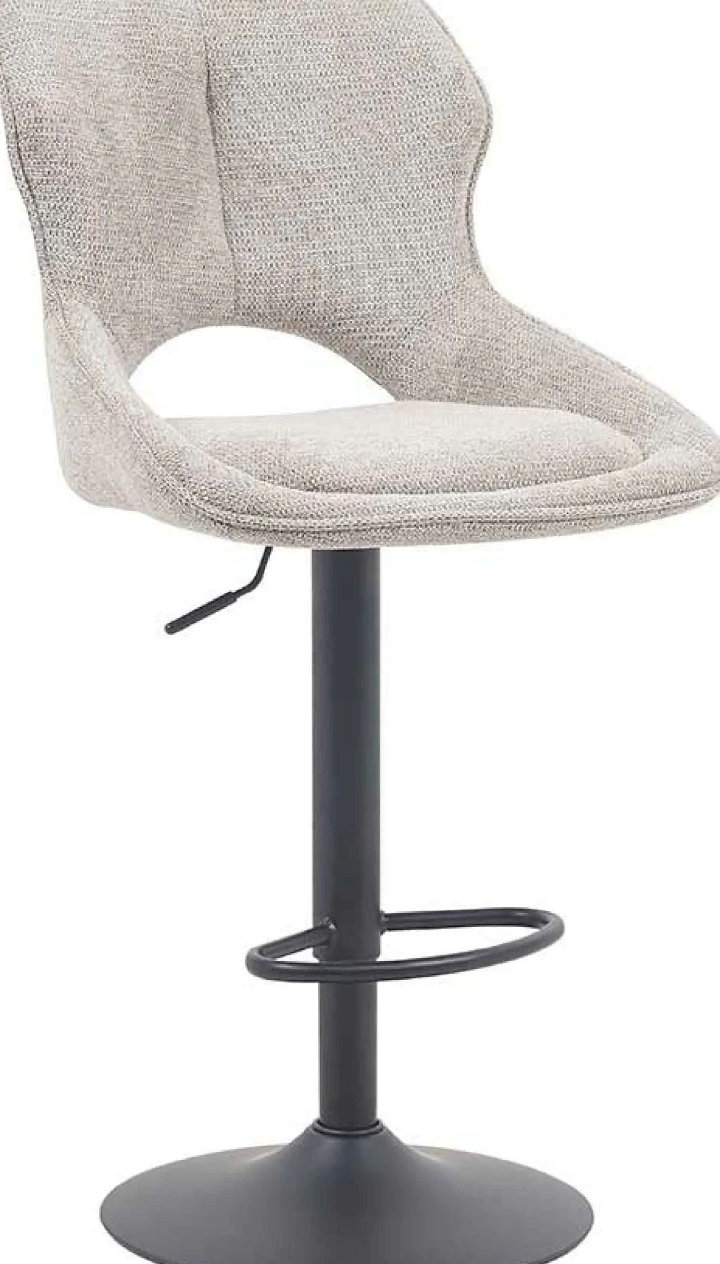 Barhocker Morris - 51x53x100-121cm - verstellbar - hellgrauer Stoff
