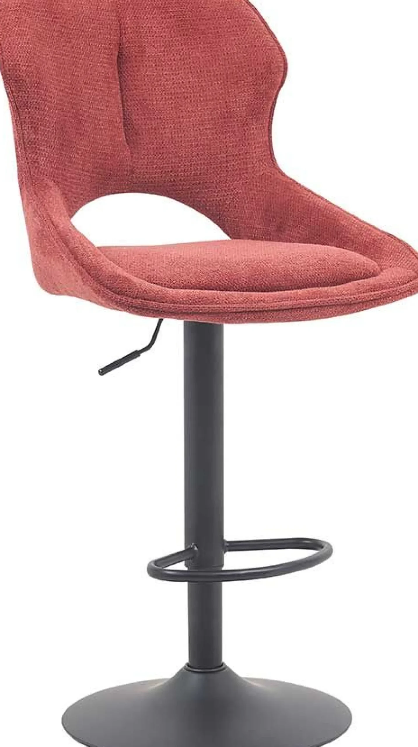 Barhocker Morris - 51x53x100-121cm - verstellbar - roter Stoff