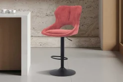Barhocker Morris - 51x53x100-121cm - verstellbar - roter Stoff