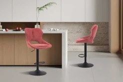 Barhocker Morris - 51x53x100-121cm - verstellbar - roter Stoff