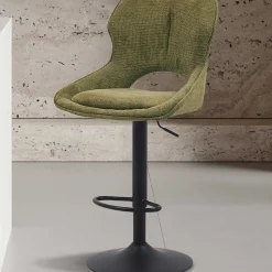 Barhocker Morris - 51x53x100-121cm - verstellbar - grüner Stoff
